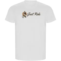 Maglietta A Maniche Corte Just Ride Vintage Eco White