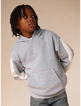 Sudadera con capucha oversize para niños con bolsillo central, ropa casual de calle, sudadera para vacaciones - Shein - FashionsVida