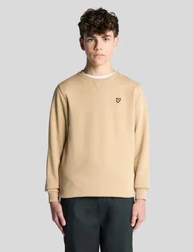 Kids' Cotton Crew Neck Sweatshirt in Yellow - Lyle & Scott - FashionsVida