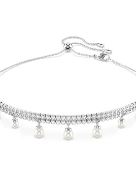 Girocollo Ariana Grande x , Crystal Pearl, Taglio Round, Bianco, Placcato rodio OS - Swarovski - FashionsVida