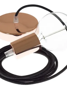 Cables Suspension Luminaire Rl04 1 M Diy Glittering Black / Copper One Size - Creative - FashionsVida
