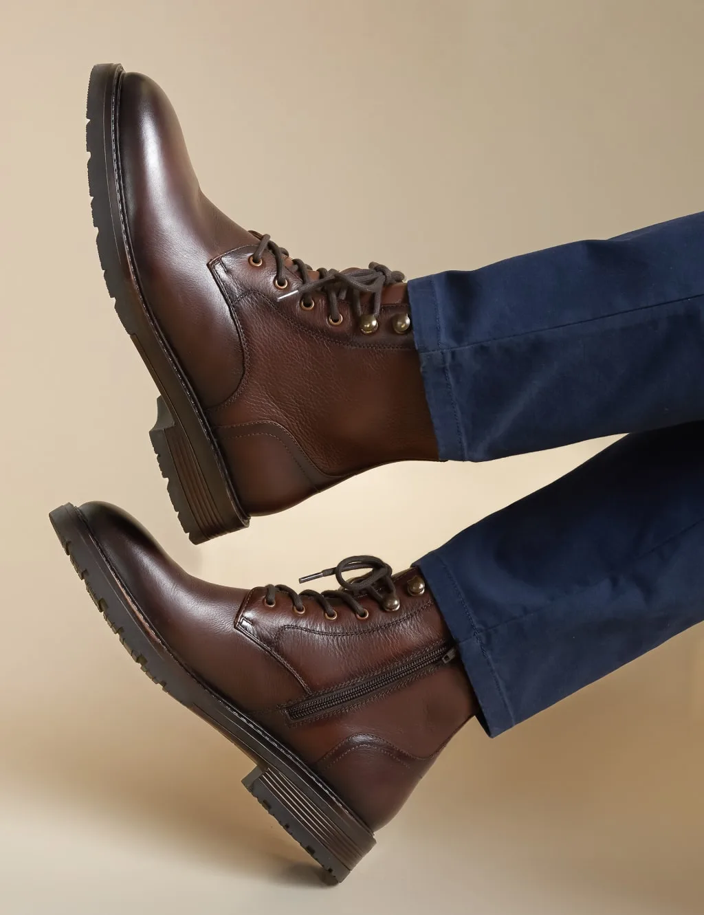Leather Casual Boots Brown male - Jones Bootmaker - FashionsVida