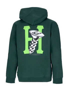 Felpa Cappuccio Uomo Hardware Hoodie Forest Green - Huf - FashionsVida
