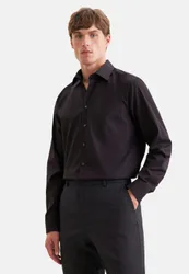 Regular Business Hemd Uni Schwarz 40