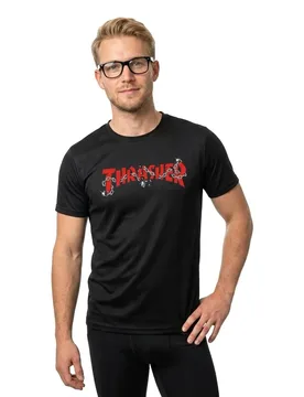T-shirt à Manches Courtes Chains By Daniel Black S - Thrasher - FashionsVida