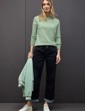 Pullover mit Rollkante female Grün - Street One - FashionsVida