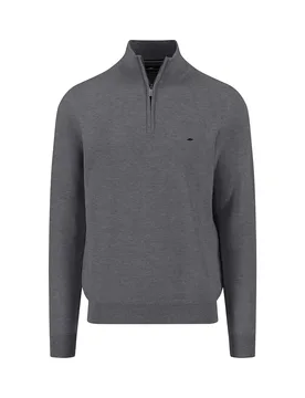 Maglione Con Mezza Zip 151222 Steel S - Fynch Hatton - FashionsVida