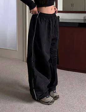 Pantalones holgados y sueltos de cintura baja, ropa de otoño para mujer L - Shein - FashionsVida