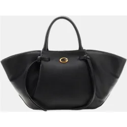 Bolso shopper con asas cortas y cierre metálico