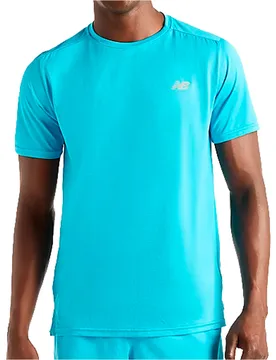 Sport essential camiseta técnica manga corta hombre Azul (M) - New Balance - FashionsVida