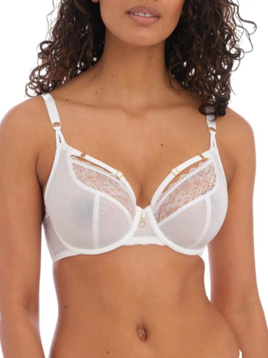 Womens Temptress Plunge Bra - White Polyamide - Size 34e - Freya - FashionsVida