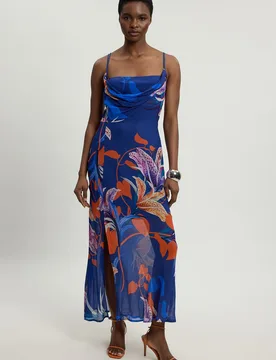 Womens Viscose Georgette Floral Strappy Woven Maxi Dress - Size 16 Uk - Karen millen - FashionsVida