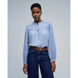 Camisa de mujer de rayas con bordados