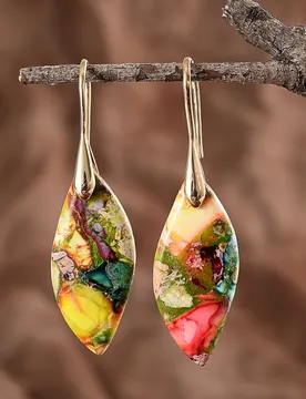 B&F Bohemian style leaf stone earrings - Aliexpress - FashionsVida