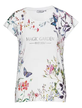 Damenshirt „Sommergarten“ weiss XL Damen - wedolina - FashionsVida