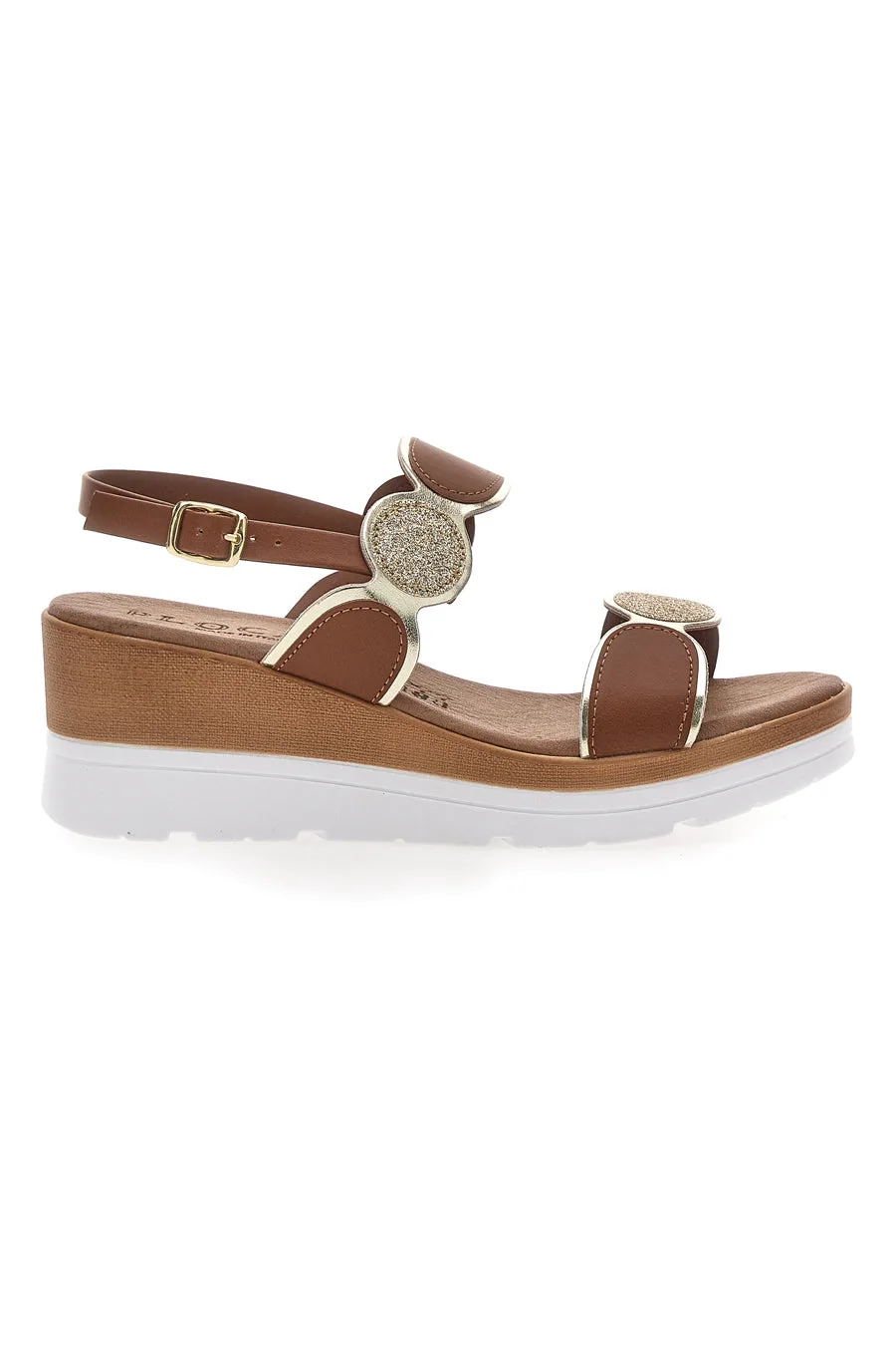 Sandali Marroni con Brillantini e Platform 11075035 38 - PLOCADI - FashionsVida