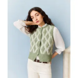 Chaleco de mujer jacquard rombos