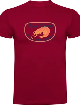 Fresh Shrimp Short Sleeve T-shirt Dark Red XL Men - Kruskis - FashionsVida