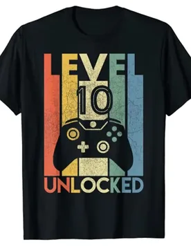 Level 10 Unlocked Shirt Funny Video Gamer 10th Birthday Gift T-Shirt Boys Fashion Awesome Graphic Tee Tops Sons B-day Presents - Aliexpress - FashionsVida