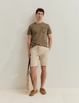 Pantalones cortos de hombre de punto piqué - Lion of Porches - FashionsVida