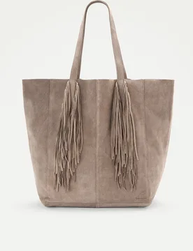 Bolso shopper de piel con flecos - Tintoretto - FashionsVida