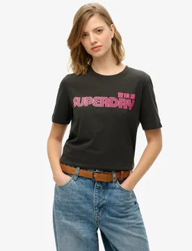 Superdry Damen Verblasstes Core T-shirt Braun - Größe: 36 - 39.99 - FashionsVida