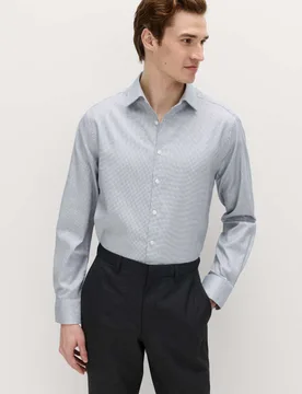 Regular Fit Pure Cotton Textured Luxury Shirt Dark Ink male - M&S SARTORIAL - FashionsVida