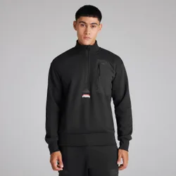 Manchester United x Mens City Escape Fleece Lined 1/2 Zip Sweatshirt Black S