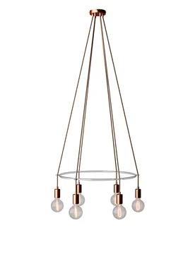 Cables Lampe Suspendue Cage 6 Drops Globo Satin Copper / Old Rose One Size - Creative - FashionsVida