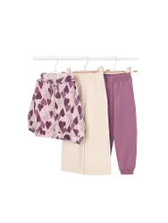 Set 3 pezzi bambina: felpa con zip e due pantaloni rosa 140
