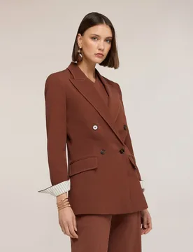 Chaqueta de mujer con costuras the tailoring lab modelo de ajuste regular de longitud media con forro interno - Motivi - FashionsVida