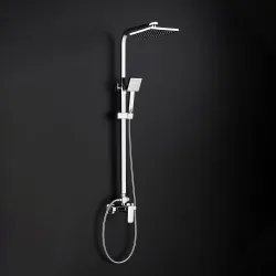 Set de ducha extensible con grifo monomando modelo Maza en cromo