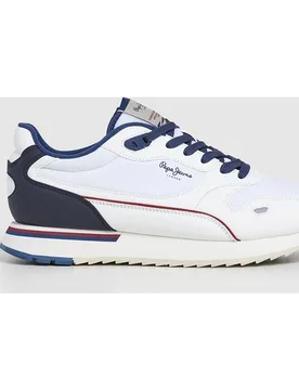 Zapatillas Bexley South de hombre en combinación de azul marino y y con detalles en rojo - Pepe Jeans - FashionsVida