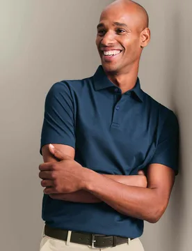 Cotton Rich Piqué Polo Shirt Petrol male - Charles Tyrwhitt - FashionsVida