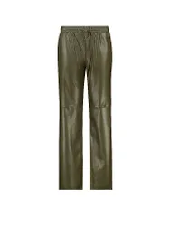 Pantaloni Marlene effetto pelle oliva 40