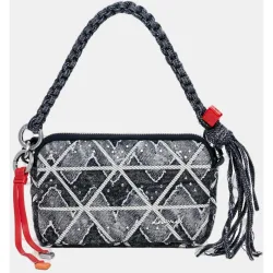 Monedero bandolera denim zigzag