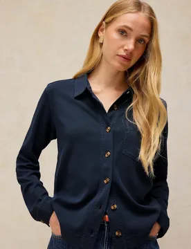 Pure Cotton Relaxed Shirt Navy female - White stuff - FashionsVida