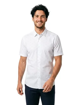 Camicia A Maniche Corte Rash 1027765 White L - BOSS - FashionsVida