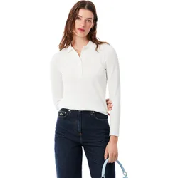 Polo Cotton, langarm, creme 44