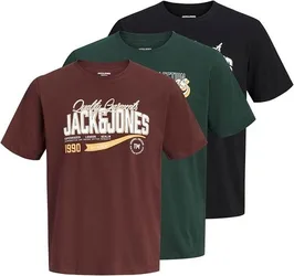 Mens 3-Pack T-Shirts Short Sleeve O-Neck - Multicolour - Size Small
