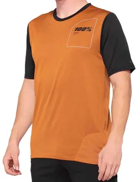 Maglia Da Enduro A Maniche Corte Ridecamp Terracotta / Black - 100percent - FashionsVida