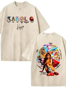Washed Vintage Karol G Album Cover Graphic T-shirt Tropicoqueta Manana Sera Bonito T-shirts Men Women Fashion Oversized T Shirts - Aliexpress - FashionsVida