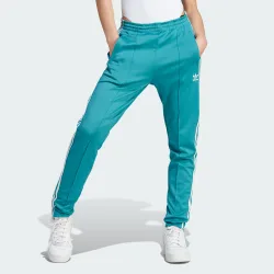 Womens Adicolor Sst Track Pants - Turquoise Cotton - Size Small