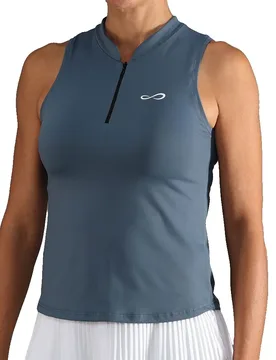 Glam Sleeveless Polo Denim M - Endless - FashionsVida