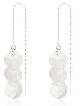 Pendientes de enhebrador con diseño geométrico plata esterlina - Shein - FashionsVida