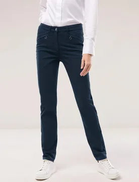 Powerstretch-Baumwollhose, Regular Fit#noch offen: Größenlauf, Farbe Blau, 44, elastisch dank T400 Faser weicher Griff Damen - Walbusch - FashionsVida
