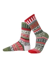 Yultide Mismatch Christmas Sweater Socks Unisex - - Size: L