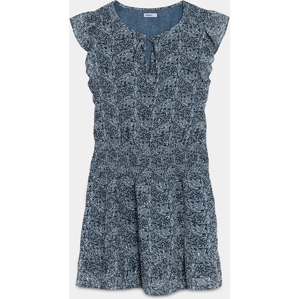 Vestido mini estampado con escote en pico - Noon - FashionsVida