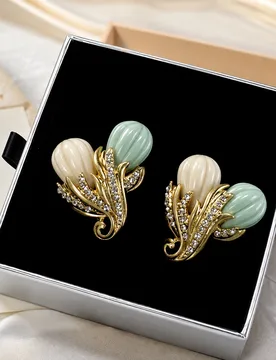 Os Vintage Fashion Jewelry Colorful Resin Ice Cream Earrings with Rhinestones, Studs or Clip-on for Women - Aliexpress - FashionsVida