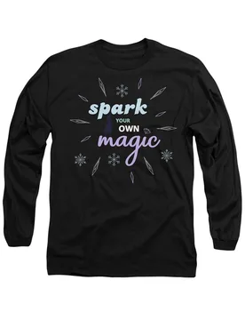 Unisex Frozen Spark Your Own Magic Elsa Silhouette Long Sleeve T-Shirt, Black Size: Large - Black - Size: L - Disney - FashionsVida